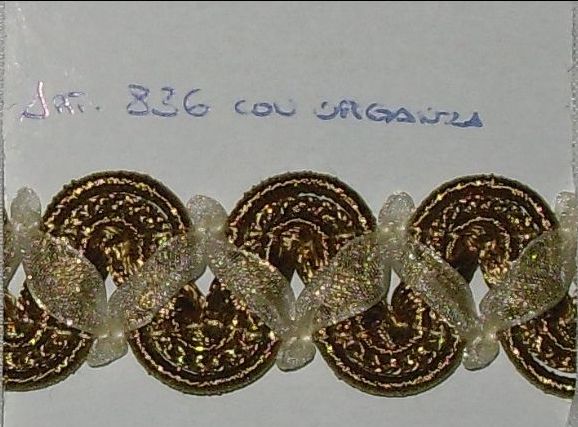 AGREMANI ORO AMERICA ART.836 CON ORGANZA ( ROTOLO M.5 ) GOLD